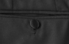 $1200 Principe d'Eleganza Black Solid Wool Tuxedo Pants - Slim - (PE417241) - Parent