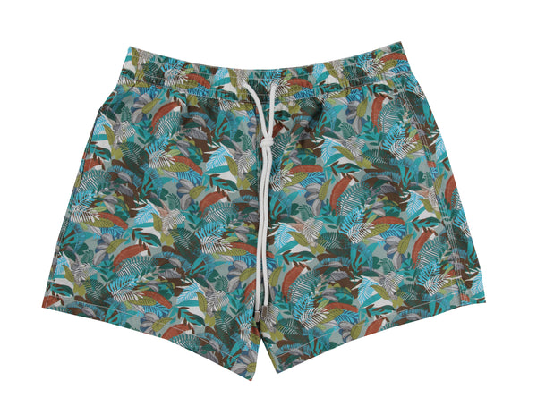 $300 Roda Green Floral Swim Shorts - Slim - (RD529247) - Parent