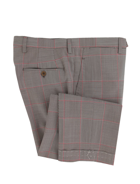 $750 Sartorio Napoli Brown Plaid Wool Pants - Slim - (SA63261) - Parent