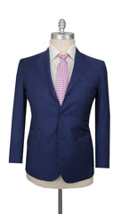 $3775 Sartorio Napoli Blue Wool Houndstooth Suit - 46/56 - (SA712252)