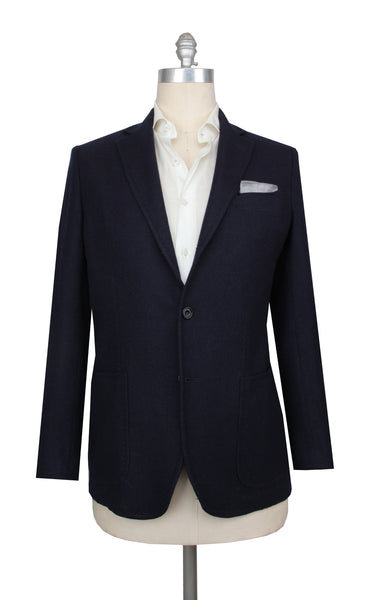 $3150 Sartorio Napoli Dark Blue Wool Blend Solid Sportcoat - (SA57251) - Parent