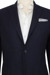 $3150 Sartorio Napoli Dark Blue Wool Blend Solid Sportcoat - (SA57251) - Parent