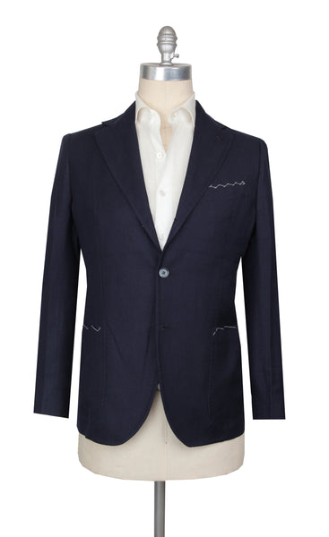 $3600 Sartorio Napoli Dark Blue Linen Blend Sportcoat - (SA71720251) - Parent