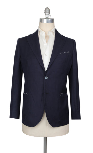 $3600 Sartorio Napoli Dark Blue Linen Blend Sportcoat - (SA71720251) - Parent