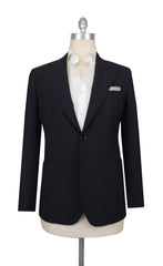 $3150 Sartorio Napoli Dark Blue Virgin Wool Solid Sportcoat - 38/48 - (SA517251)