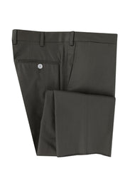 $3600 Sartorio Napoli Olive Green Cotton Solid Suit - (SA6252511) - Parent