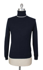 $1525 Sartorio Napoli Navy Blue Turtleneck Sweater - M/50 - (SA823251)