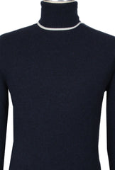 $1525 Sartorio Napoli Navy Blue Turtleneck Sweater - (SA823251) - Parent