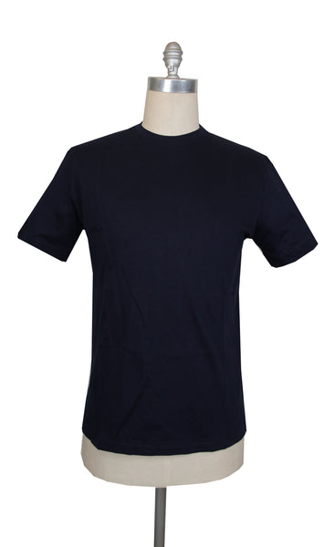 $675 Sartorio Napoli Dark Blue Solid Piqué T-Shirt -  - (SA415263) - Parent