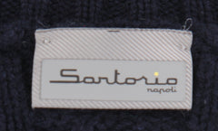 $1000 Sartorio Napoli Navy Blue Crewneck Sweater - (SA823254) - Parent