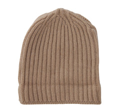 $475 Sartorio Napoli Beige Solid Cashmere Beanie - (SA617231) - Parent