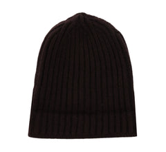 $475 Sartorio Napoli Dark Brown Solid Cashmere Beanie - (SA617234) - Parent
