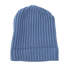 $475 Sartorio Napoli Blue Solid Cashmere Beanie - (SA617233) - Parent