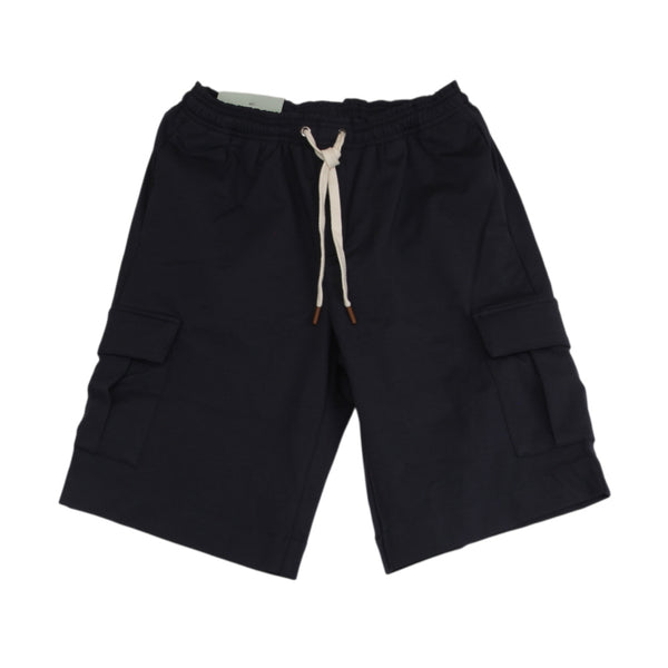 $500 Sartorio Napoli Dark Blue Solid Shorts - Full - (SA411261) - Parent