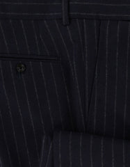 $450 Sartorio Napoli Navy Blue Wool Blend Pants - Slim - (SA619243) - Parent