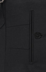 $825 Sartorio Napoli Black Solid Linen Pants - Slim - (SA821254) - Parent
