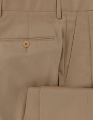 $600 Sartorio Napoli Beige Solid Cotton Pants - Slim - (SA619244) - Parent