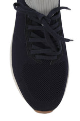 $675 Sartorio Napoli Dark Blue Cotton Sneakers - (SA328247) - Parent