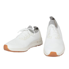 $675 Sartorio Napoli White Cotton Sneakers - 11/10 - (SA328248)