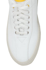 $575 Sartorio Napoli White Calf Leather  Sneakers - (SA327252) - Parent