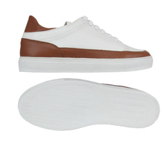 $575 Sartorio Napoli White Calf Leather  Sneakers - (SA327253) - Parent