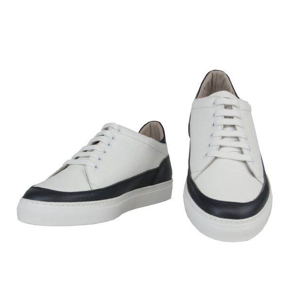 $575 Sartorio Napoli White Calf Leather  Sneakers - (SA327255) - Parent