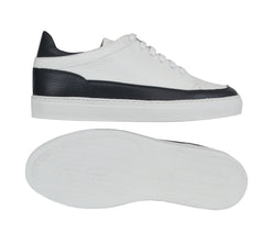 $575 Sartorio Napoli White Calf Leather  Sneakers - (SA327255) - Parent