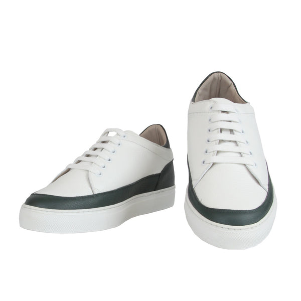 $575 Sartorio Napoli White Calf Leather  Sneakers - (SA327254) - Parent