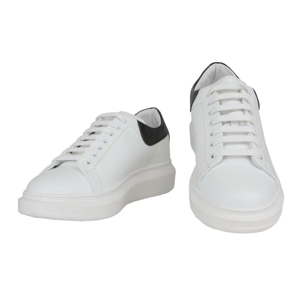 $400 Sartorio Napoli White Calf Leather  Sneakers - (SA327251) - Parent