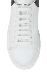 $400 Sartorio Napoli White Calf Leather  Sneakers - (SA327251) - Parent