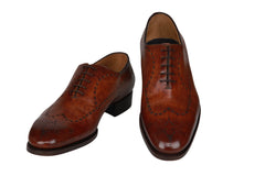 Santoni Brown Leather Shoes - Lace Ups - 10.5/9.5 - (ST121720214)