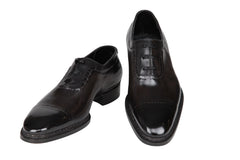 Santoni Charcoal Gray Leather Shoes - Lace Ups - 12/11 - (ST121720217)