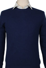 Svevo Parma Dark Blue Cashmere Crewneck Sweater - (SV10192219) - Parent