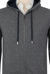 Svevo Parma Gray Cashmere Hooded Sweater - (SV75231) - Parent