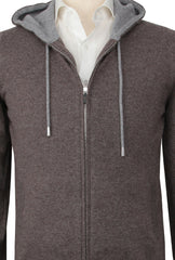Svevo Parma Brown Cashmere Hooded Sweater - (SV75233) - Parent