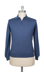 Svevo Parma Blue Cashmere Blend Polo Sweater - L/52 - (SV31620232)