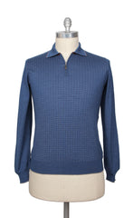 Svevo Parma Blue Cashmere Blend Polo Sweater - (SV31620232) - Parent