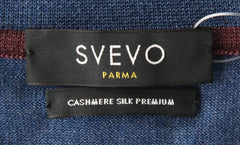 $1025 Svevo Parma Blue Cashmere Blend Polo Sweater - (SV31620232) - Parent