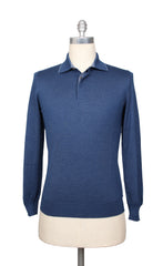 Svevo Parma Blue Cashmere Blend Polo Sweater - M/50 - (SV31620231)