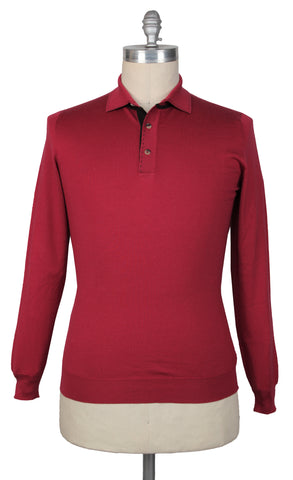 Svevo Parma Red 1/4 Button Polo Sweater