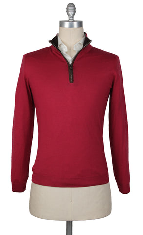Svevo Parma Red 1/4 Zip Sweater