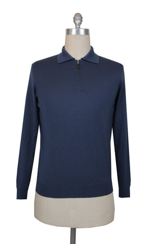 Svevo Parma Navy Blue 1/4 Zip Polo Sweater