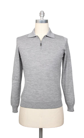 Svevo Parma Light Gray 1/4 Zip Polo Sweater
