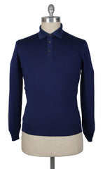 Svevo Parma Dark Blue Wool 1/4 Button Polo Sweater - (SV39238) - Parent