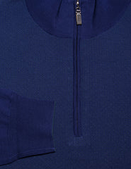Svevo Parma Blue Wool 1/4 Zip Sweater - (SV110420212) - Parent