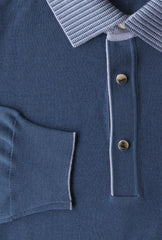 Svevo Parma Navy Blue Solid Wool Polo - (SV114231) - Parent