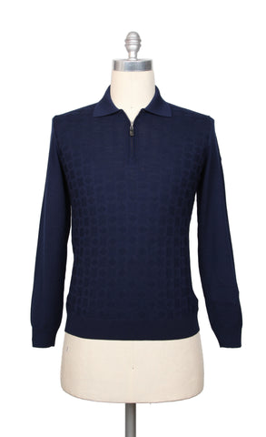 Svevo Parma Dark Blue 1/4 Zip Polo Sweater