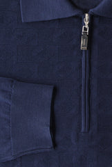 Svevo Parma Dark Blue Wool 1/4 Zip Polo Sweater - (SV31620237) - Parent