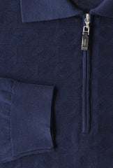 Svevo Parma Dark Blue Wool 1/4 Zip Polo Sweater - (SV31620237) - Parent