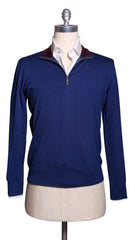 Svevo Parma Blue Wool 1/4 Zip Sweater - (SV110420211) - Parent